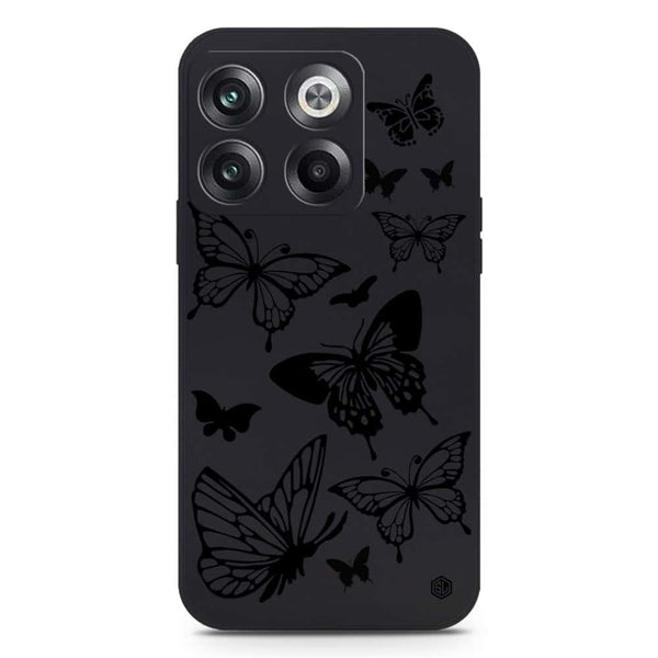 Cute Butterfly Design Soft Phone Case - Silica Gel Case - Black - OnePlus Ace Pro