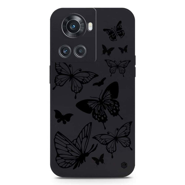 Cute Butterfly Design Soft Phone Case - Silica Gel Case - Black - OnePlus Ace