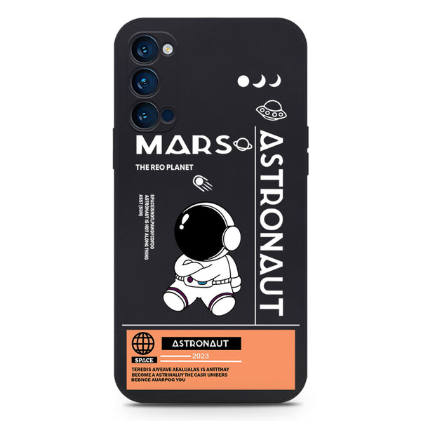 Astronaut Series Soft Phone Case - Silica Gel Case - Black - Oppo Reno 4