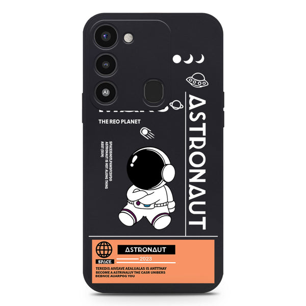 Astronaut Series Soft Phone Case - Silica Gel Case - Black - Tecno Spark Go 2022