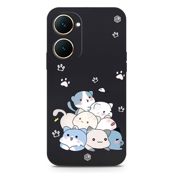 Cute Design Soft Phone Case - Silica Gel Case - Black - Vivo Y18