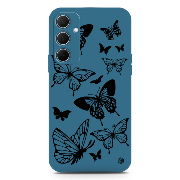 Cute Butterfly Design Soft Phone Case - Silica Gel Case - Blue - Samsung Galaxy A35