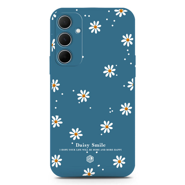 Daisy Smile Design Soft Phone Case - Silica Gel Case - Blue - Samsung Galaxy A35