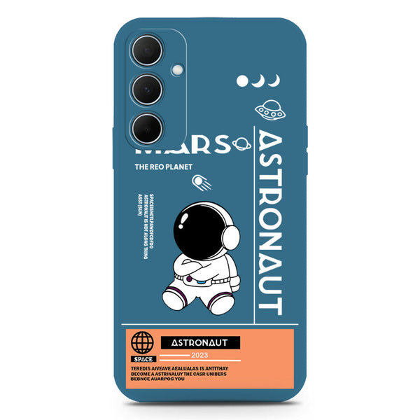 Astronaut Series Design Soft Phone Case - Silica Gel Case - Blue - Samsung Galaxy A35