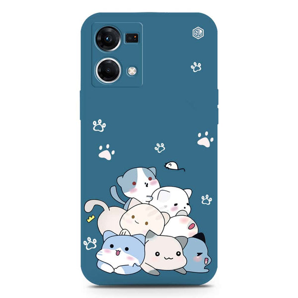 Cute Design Soft Phone Case - Silica Gel Case - Blue - Oppo Reno 6 Pro 5G