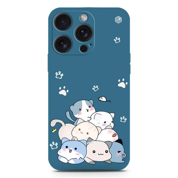 Cute Design Soft Phone Case - Silica Gel Case - Blue - iPhone 15 Pro Max