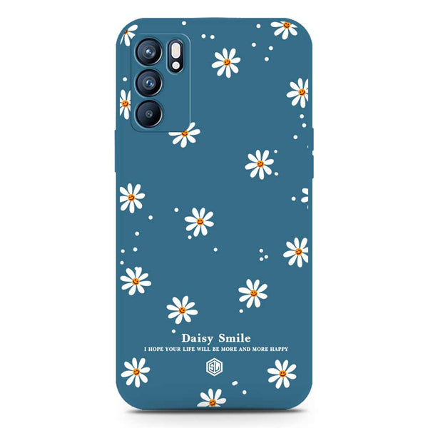 Daisy Smile Design Soft Phone Case - Silica Gel Case - Blue - Oppo Reno 6 Pro 5G