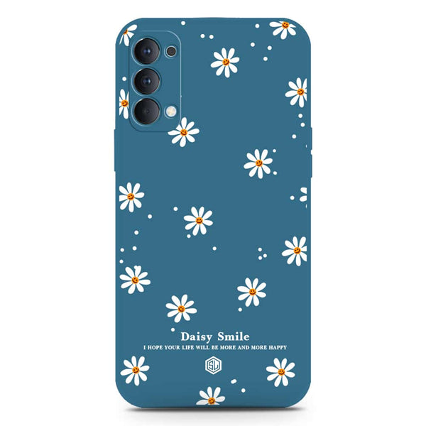 Daisy Smile Design Soft Phone Case - Silica Gel Case - Blue - Oppo Reno 4 5G