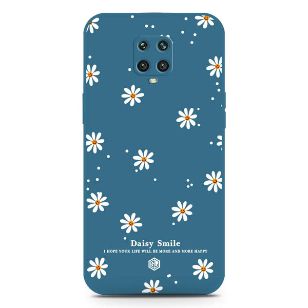 Daisy Smile Design Soft Phone Case - Silica Gel Case - Blue - Xiaomi Redmi Note 9 Pro