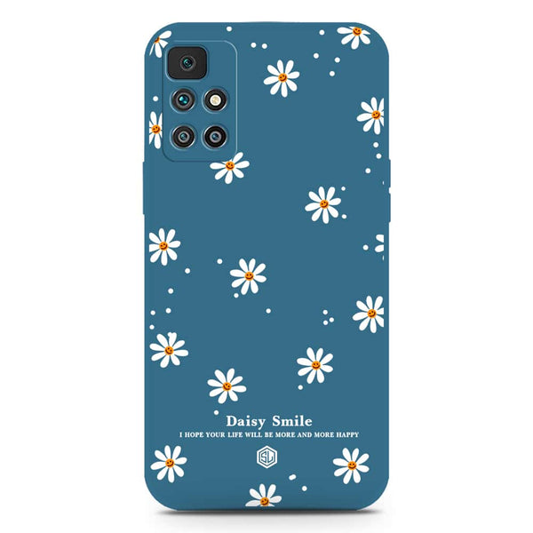 Daisy Smile Design Soft Phone Case - Silica Gel Case - Blue - Xiaomi Redmi 10 Prime