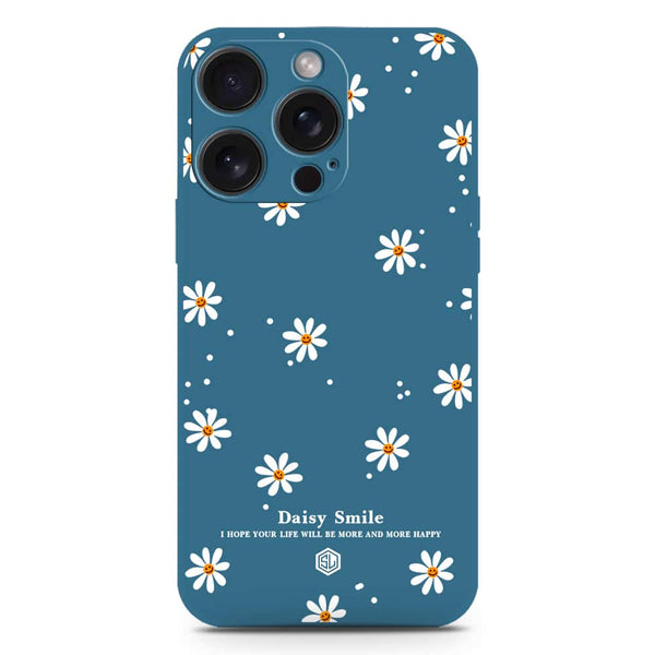 Daisy Smile Design Soft Phone Case - Silica Gel Case - Blue - iPhone 15 Pro Max