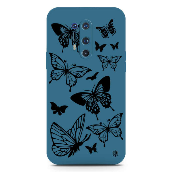 Cute Butterfly Design Soft Phone Case - Silica Gel Case - Blue - OnePlus 8 Pro