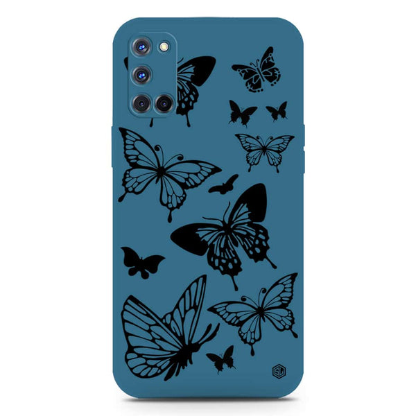 Cute Butterfly Design Soft Phone Case - Silica Gel Case - Blue - Oppo A52