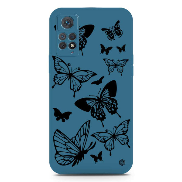 Cute Butterfly Design Soft Phone Case - Silica Gel Case - Blue - Xiaomi Redmi Note 11E Pro