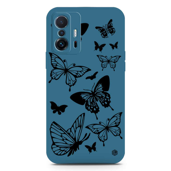 Cute Butterfly Design Soft Phone Case - Silica Gel Case - Blue - Xiaomi 11T