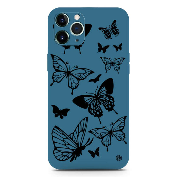 Cute Butterfly Design Soft Phone Case - Silica Gel Case - Blue - iPhone 11 Pro Max