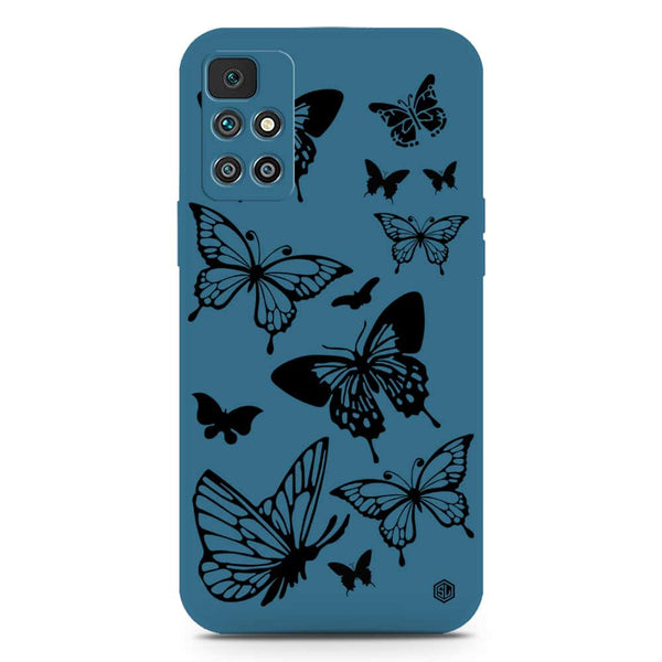 Cute Butterfly Design Soft Phone Case - Silica Gel Case - Blue - Xiaomi Redmi 10 Prime