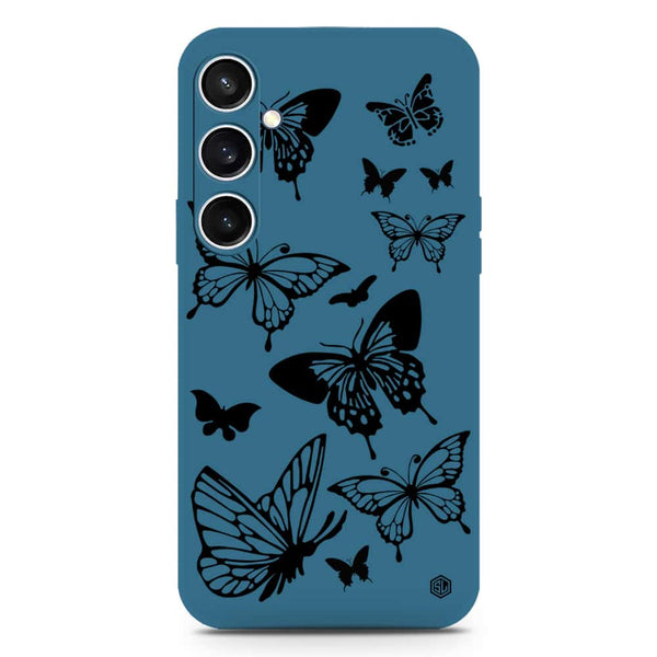 Cute Butterfly Design Soft Phone Case - Silica Gel Case - Blue - Samsung Galaxy S23 FE