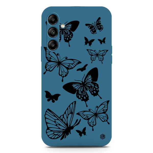 Cute Butterfly Design Soft Phone Case - Silica Gel Case - Blue - Samsung Galaxy A54