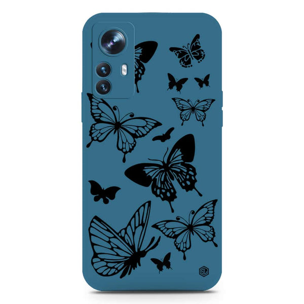 Cute Butterfly Design Soft Phone Case - Silica Gel Case - Blue - Xiaomi 12 Pro