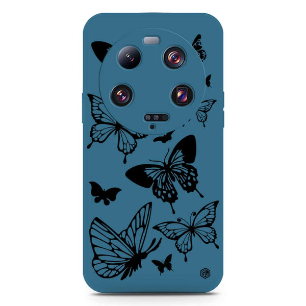 Cute Butterfly Design Soft Phone Case - Silica Gel Case - Blue - Xiaomi 13 Ultra