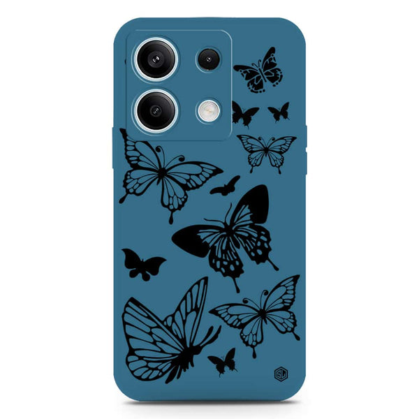 Cute Butterfly Design Soft Phone Case - Silica Gel Case - Blue - Xiaomi Redmi Note 13