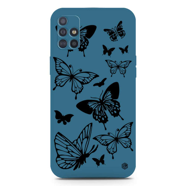 Cute Butterfly Design Soft Phone Case - Silica Gel Case - Blue - Samsung Galaxy M31s