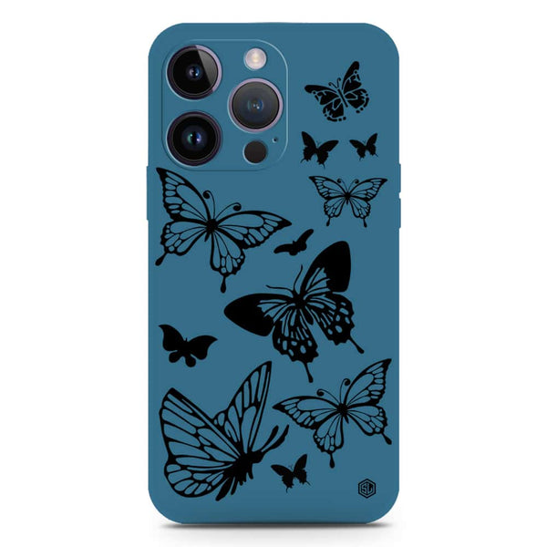 Cute Butterfly Design Soft Phone Case - Silica Gel Case - Blue - iPhone 14 Plus