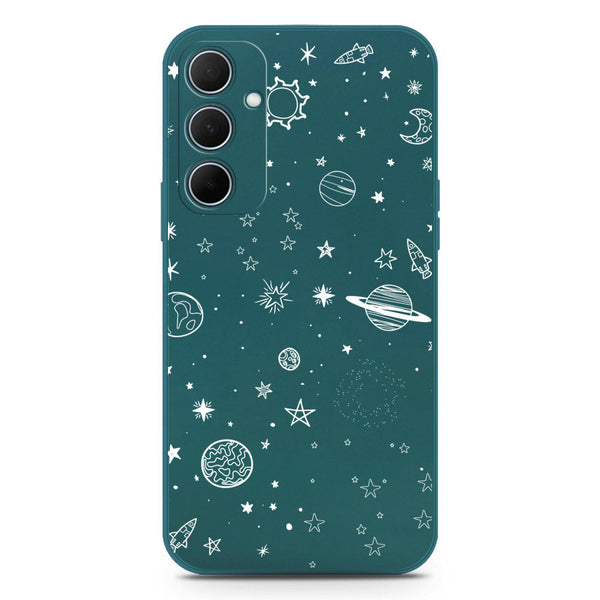 Stardust Dreams Design Soft Phone Case - Silica Gel Case - Darkgreen - Samsung Galaxy A35