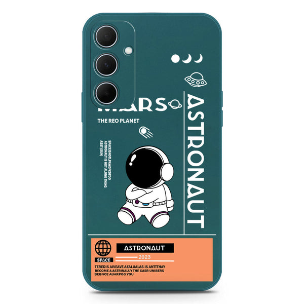 Astronaut Series Design Soft Phone Case - Silica Gel Case - Darkgreen - Samsung Galaxy A35