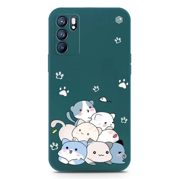 Cute Design Soft Phone Case - Silica Gel Case - Darkgreen - Oppo Reno 6 Pro 5G