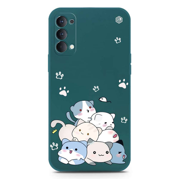 Cute Design Soft Phone Case - Silica Gel Case - Darkgreen - Oppo Reno 4 5G