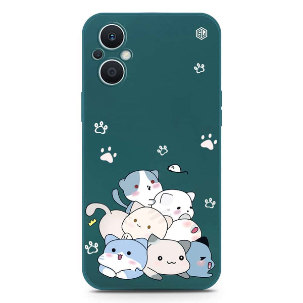 Cute Design Soft Phone Case - Silica Gel Case - Darkgreen - Oppo F21 Pro 5G