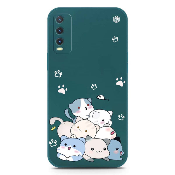 Cute Design Soft Phone Case - Silica Gel Case - Darkgreen - Vivo Y20T