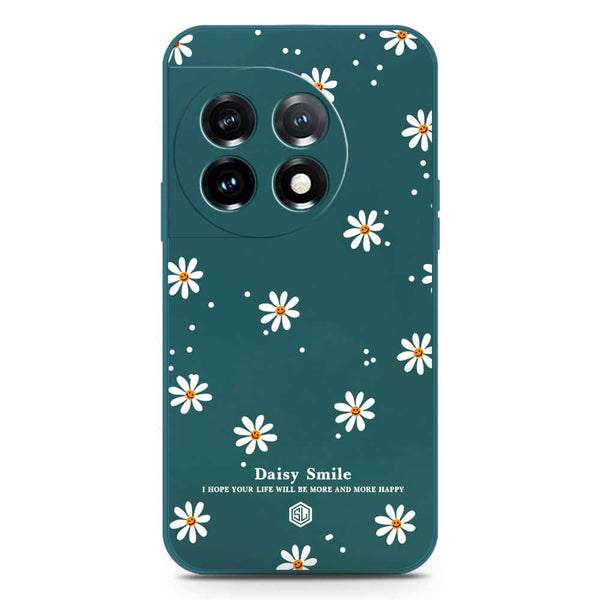 Daisy Smile Design Soft Phone Case - Silica Gel Case - Darkgreen - OnePlus 11