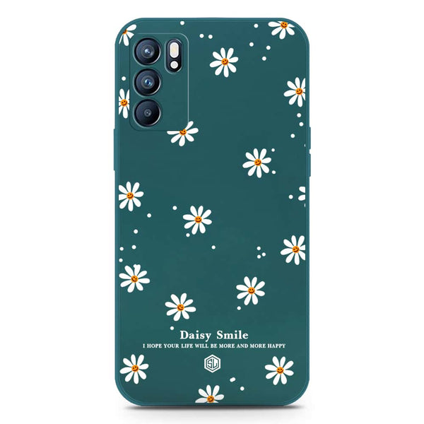 Daisy Smile Design Soft Phone Case - Silica Gel Case - Darkgreen - Oppo Reno 6 Pro 5G