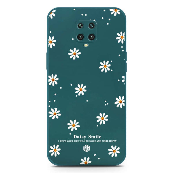 Daisy Smile Design Soft Phone Case - Silica Gel Case - Darkgreen - Xiaomi Redmi Note 9 Pro