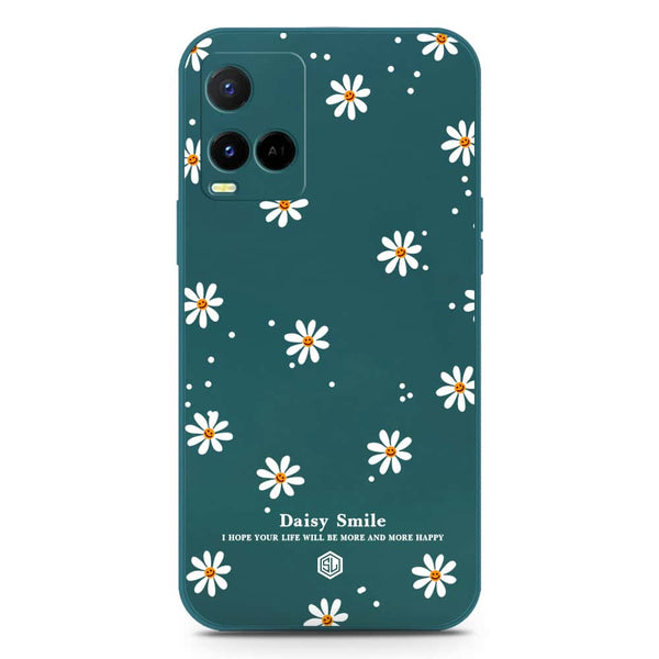 Daisy Smile Design Soft Phone Case - Silica Gel Case - Darkgreen - Vivo Y33s