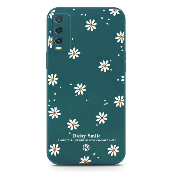 Daisy Smile Design Soft Phone Case - Silica Gel Case - Darkgreen - Vivo Y20T