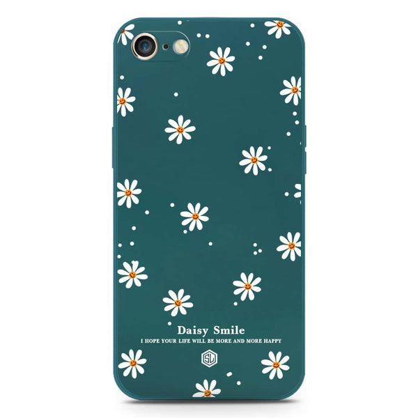 Daisy Smile Design Soft Phone Case - Silica Gel Case - Darkgreen - iPhone 8 / 7