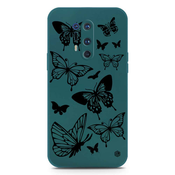 Cute Butterfly Design Soft Phone Case - Silica Gel Case - Darkgreen - OnePlus 8 Pro