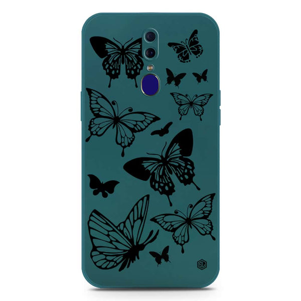 Cute Butterfly Design Soft Phone Case - Silica Gel Case - Darkgreen - Oppo A9 / A9x