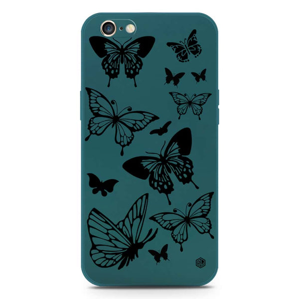 Cute Butterfly Design Soft Phone Case - Silica Gel Case - Darkgreen - iPhone 6S / 6