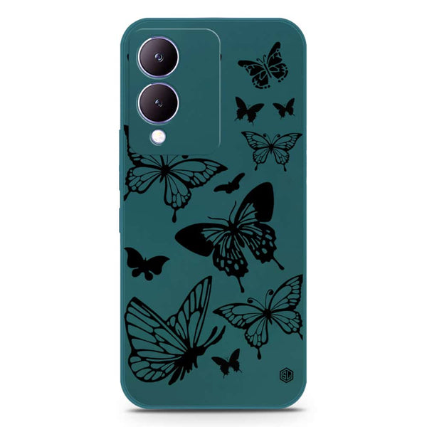 Cute Butterfly Design Soft Phone Case - Silica Gel Case - Darkgreen - Xiaomi 13T