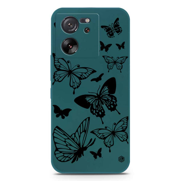 Cute Butterfly Design Soft Phone Case - Silica Gel Case - Darkgreen - Xiaomi Redmi K60 Ultra