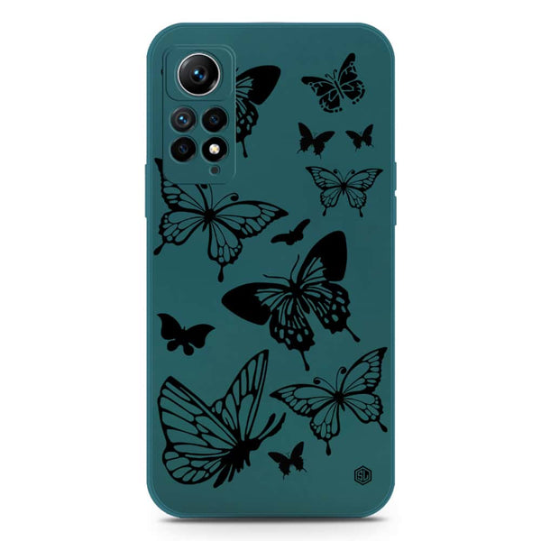 Cute Butterfly Design Soft Phone Case - Silica Gel Case - Darkgreen - Xiaomi Redmi Note 12 Pro