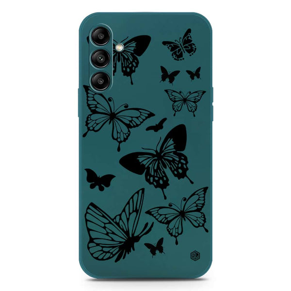 Cute Butterfly Design Soft Phone Case - Silica Gel Case - Darkgreen - Samsung Galaxy A04s