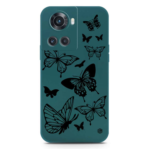 Cute Butterfly Design Soft Phone Case - Silica Gel Case - Darkgreen - OnePlus Ace