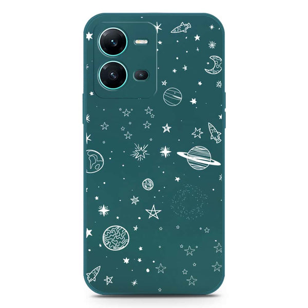 Stardust Dreams Design Soft Phone Case - Darkgreen - Vivo V25 5G