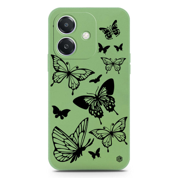 Cute Butterfly Design Soft Phone Case - Silica Gel Case - LightGreen - Oppo A3x 5G